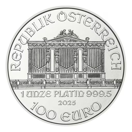 2025年 (新品) オーストリア「ウィーン・フィルハーモニー」純プラチナ 1オンス プラチナ貨 - 画像 (2)