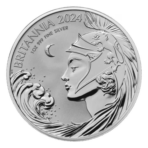 2024年 (新品) イギリス「ブリタニア」純銀 1オンス プルーフ/リバースプルーフ 銀貨【2枚セット】 - 画像 (3)