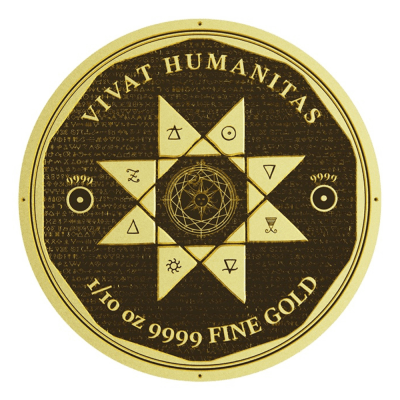 2022 (New) Tokelau Vivat Humanitas Gold 1/10 oz Coin