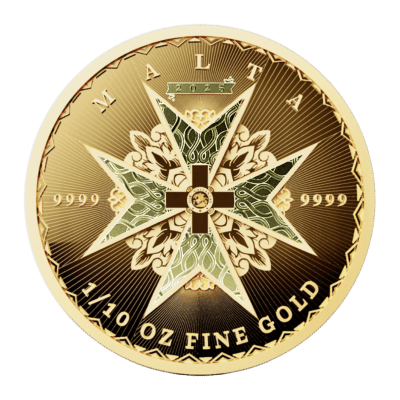 2025 (New) Malta Maltese Cross Gold 1/10 oz Coin