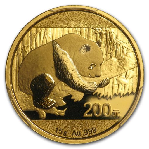 【3日以内に発送】2016年 (新品) 中国「パンダ」純金 15グラム 金貨 PCGS MS70 - 画像 (2)