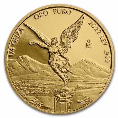 2022年 (新品) メキシコ「リベルタッド」純金 1/4オンス プルーフ 金貨