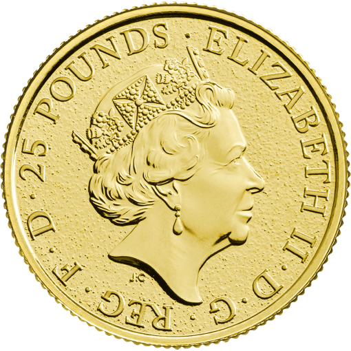 2017 (New) Great Britain Queens Beast The Red Dragon of Wales Gold 1/4 oz Coin - Image 2