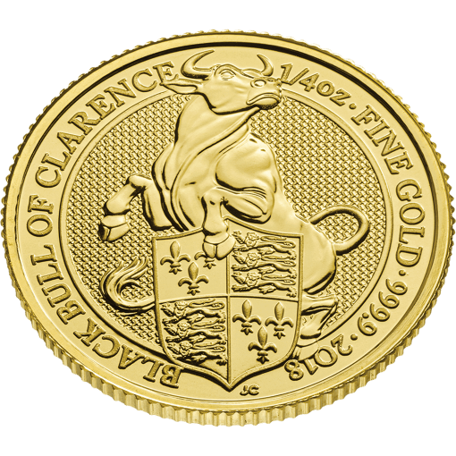 2018 (New) Great Britain Queens Beast The Black Bull of Clarence Gold 1/4 oz Coin - Image 3