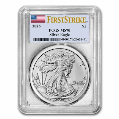 2025年 (新品) アメリカ「イーグル・ウオーキング リバティ」純銀 1オンス 銀貨 PCGS MS70 (ファーストストライク)