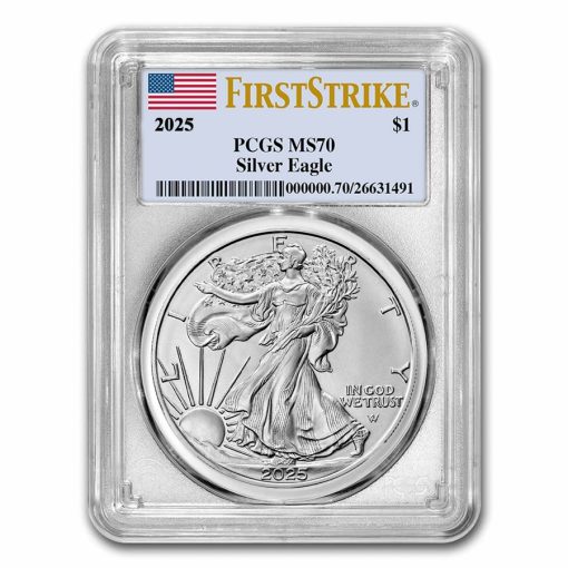 2025年 (新品) アメリカ「イーグル・ウオーキング リバティ」純銀 1オンス 銀貨 PCGS MS70 (ファーストストライク)