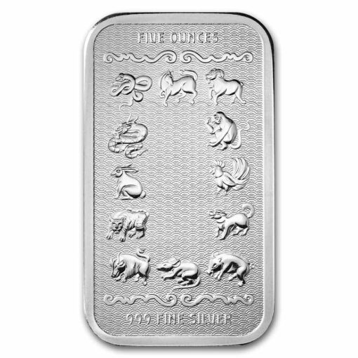 2025 (New) Year of the Snake Lunar Silver 5 oz Bar - Image 2