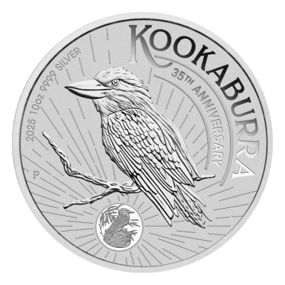 2025年 (新品) オーストラリア「クッカバラ・ワライカワセミ 35周年」純銀 10オンス 銀貨