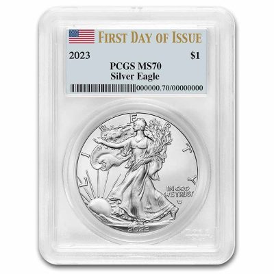 2023年 (新品) アメリカ「イーグル・ウオーキング リバティ」純銀 1オンス 銀貨 PCGS MS70 (発行初日)