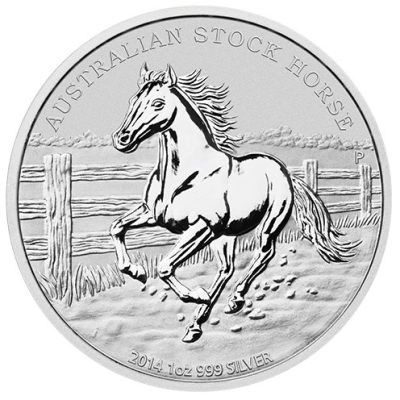 2014年 (新品) オーストラリア「ストックホース種・馬」 純銀 1オンス 銀貨