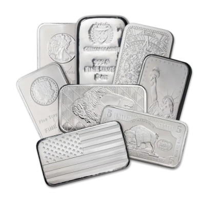 (訳あり) ランダムデザイン 純銀 5オンス バー