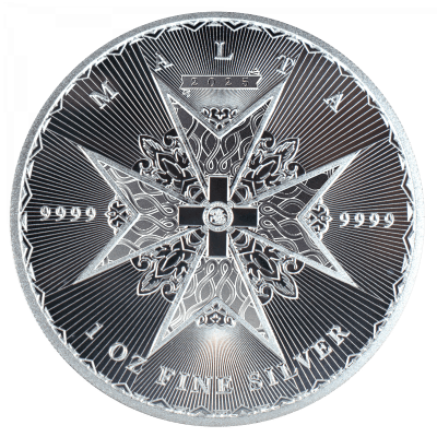 2025 (New) Malta Maltese Cross Silver 1 oz Coin