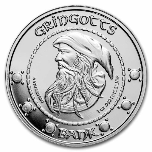 (New) Harry Potter Currency Gringotts Sickle Silver 1 oz Round - Image 2