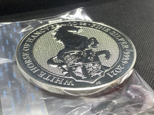 2021 (New) Great Britain White Horse 10 oz Silver Queen's Beasts #3779 - Image 5
