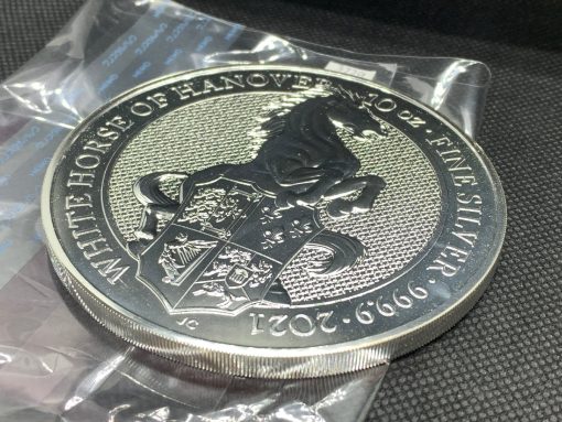 2021 (New) Great Britain White Horse 10 oz Silver Queen's Beasts #3779 - Image 3