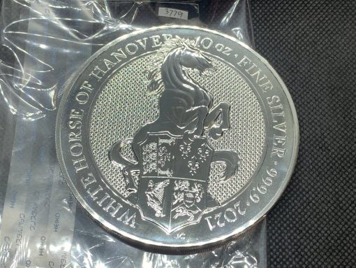 2021 (New) Great Britain White Horse 10 oz Silver Queen's Beasts #3779