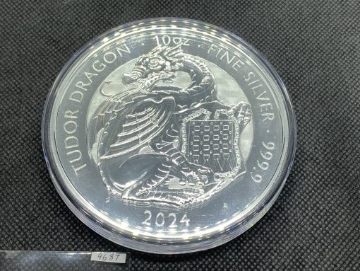 2024 (New) Great Britain The Royal Tudor Beasts The Welsh Dragon Silver 10 oz Coin #9687