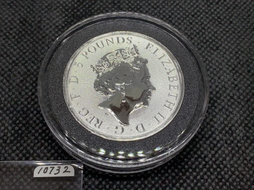 2021年 (新品) イギリス「クィーンズ ビースト・コンプリーター」純銀 2オンス 銀貨 #10732 - 画像 (2)