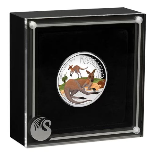 2025 (New) Australian Kangaroo Perth Mint Silver 1 oz High Relief Color Proof Coin