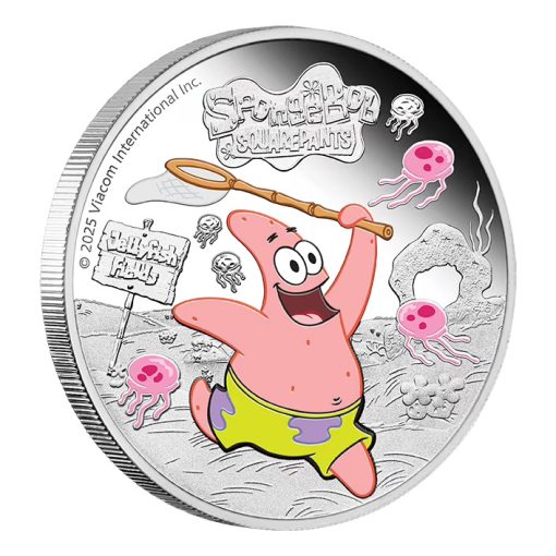 2025 (New) Tuvalu SpongeBob SquarePants - Patrick Star Silver 1 oz Color Proof Coin - Image 4
