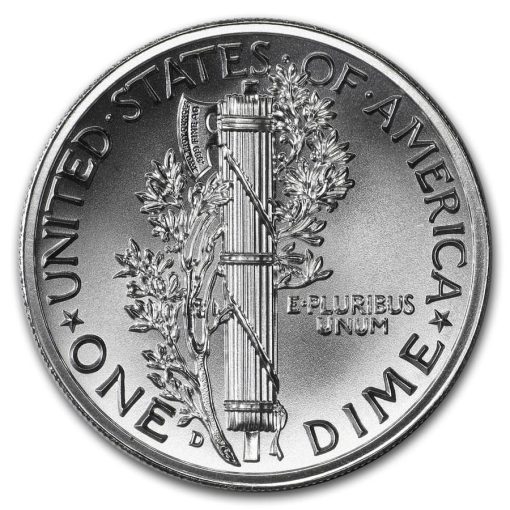 (New) USA Mercury Dime Silver 2 oz High Relief Round - Image 2