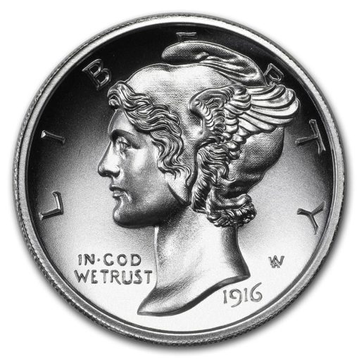 (New) USA Mercury Dime Silver 2 oz High Relief Round