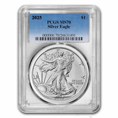 2025年 (新品) アメリカ「イーグル・ウオーキング リバティ」純銀 1オンス 銀貨 PCGS MS70