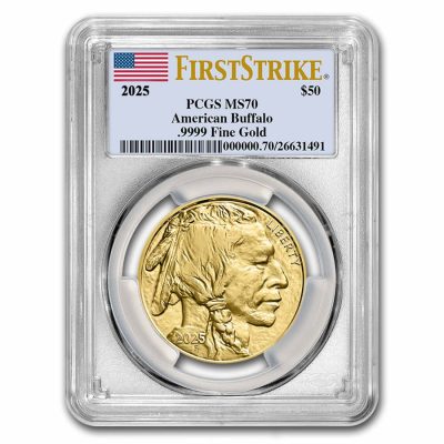 2025年 (新品) アメリカ「バッファロー」純金 1オンス 金貨 PCGS MS70 (ファーストストライク)