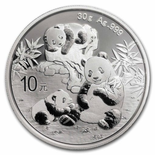 2025年 (新品) 中国「パンダ」純銀 30グラム 銀貨 PCGS MS69 (ファーストストライク、国旗ラベル) - 画像 (2)