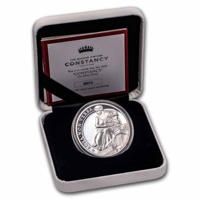 2022年 (新品) セントヘレナ「女王の美徳・恒常」純銀 1オンス プルーフ 銀貨