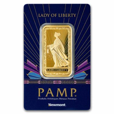 (New) Swiss Pamp Lady of Liberty Gold 1 oz Bar