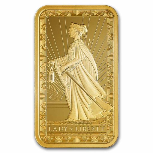 (New) Swiss Pamp Lady of Liberty Gold 1 oz Bar - Image 3