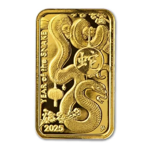 2025年 (新品) アメリカ「アサヒ 干支 十 二支・巳年 蛇年」純金 2.5グラム バー - 画像 (3)