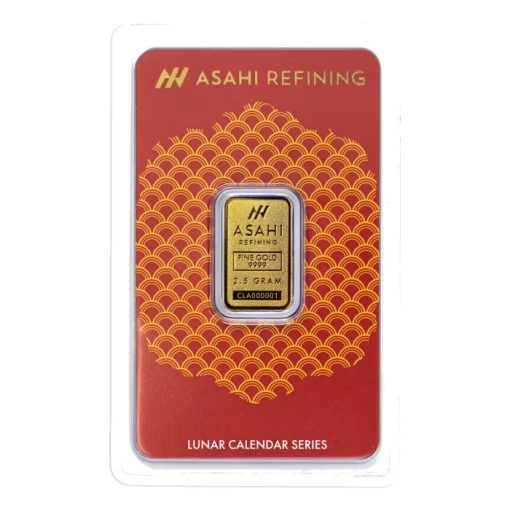 2025年 (新品) アメリカ「アサヒ 干支 十 二支・巳年 蛇年」純金 2.5グラム バー - 画像 (2)