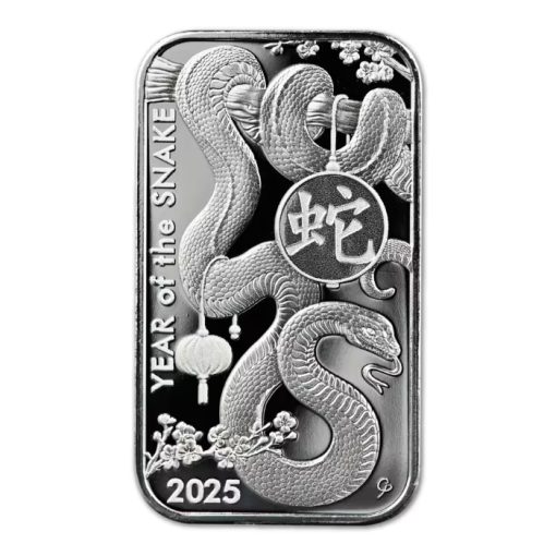 2025 (New) ASAHI Lunar Snake Silver 1 oz Bar - Image 3