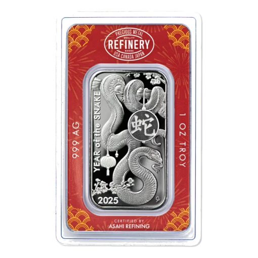 2025 (New) ASAHI Lunar Snake Silver 1 oz Bar