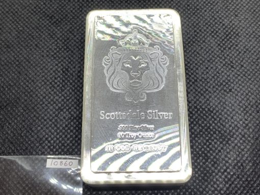 (New) 10 oz「Stacker」Pure Silver .999 Bar Scottsdale Mint #10860