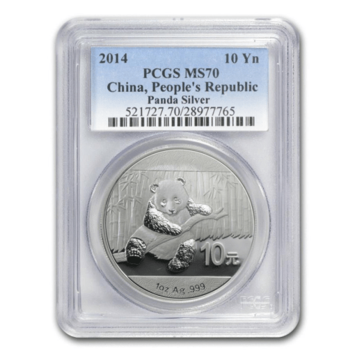 2014年 (新品) 中国「パンダ」純銀 1オンス 銀貨 MS70 (ランダムラベル) - 画像 (4)