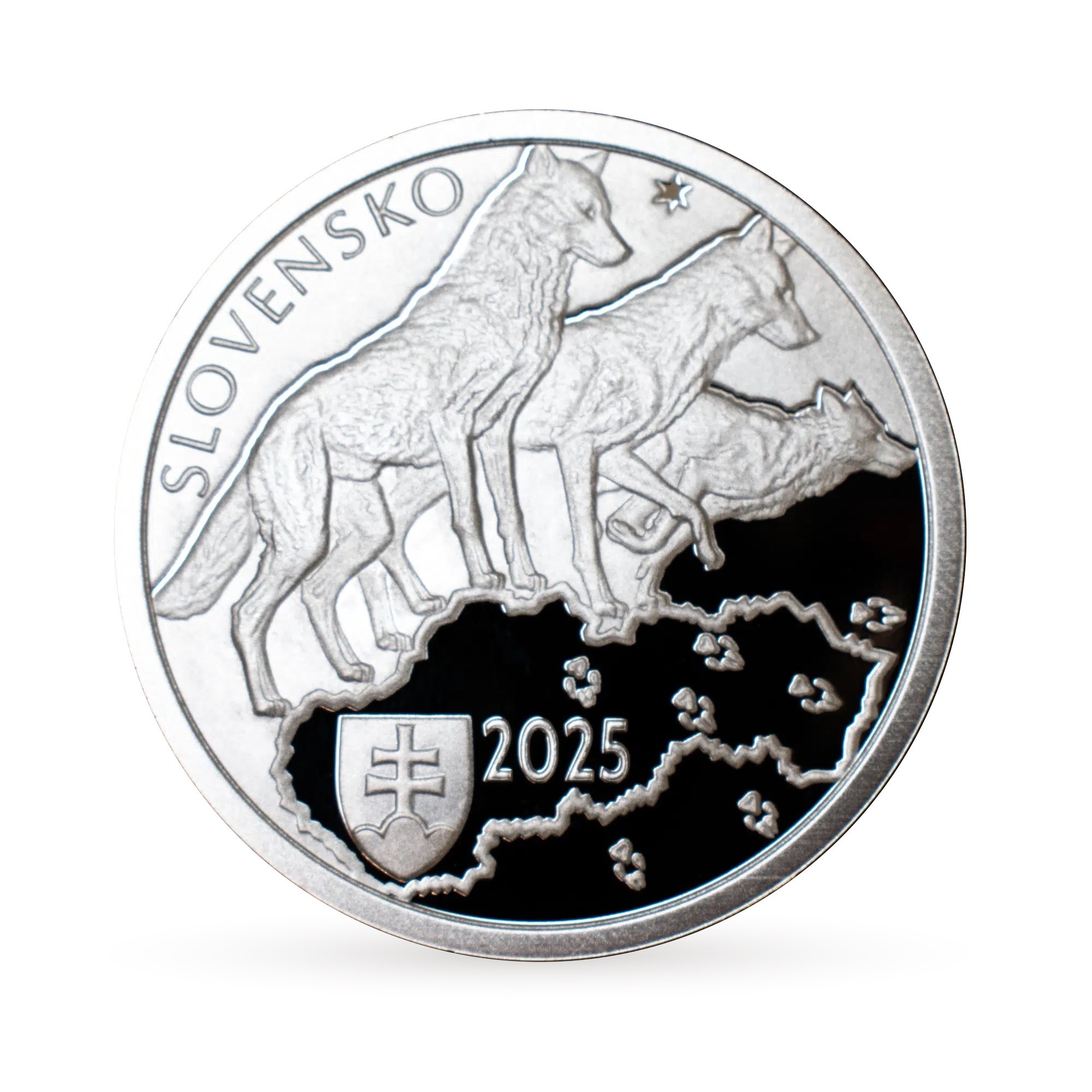 (New) Slovakia Fauna and Flora in Slovakia - Grey Wolf, Eurasian Lynx, Brown Bear Silver 1 oz Proof Coin【3 Coin Set】 - Image 4