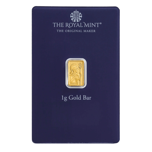 (New) Great Britain The Royal Mint Britannia Best Wishes Gold 1 Gram Bar