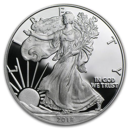 2018年 (新品) アメリカ「イーグル・ウオーキング リバティ」純銀 1オンス プルーフ 銀貨 - 画像 (2)