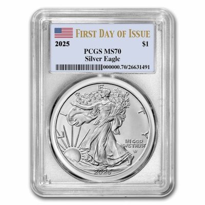 2025 (New) American Eagle Walking Liberty Silver 1 oz Coin PCGS MS70 (First Day of Issue)