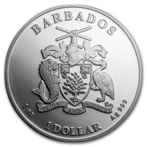2019 (New) Barbados Seahorse Silver 1 oz Coin PCGS MS70 (FirstStrike) - Image 3