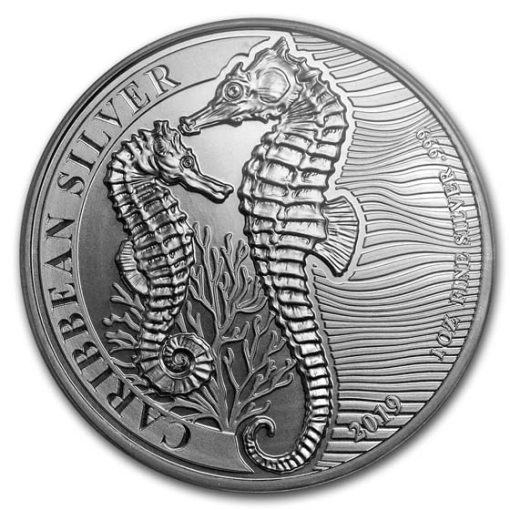 2019 (New) Barbados Seahorse Silver 1 oz Coin PCGS MS70 (FirstStrike) - Image 2
