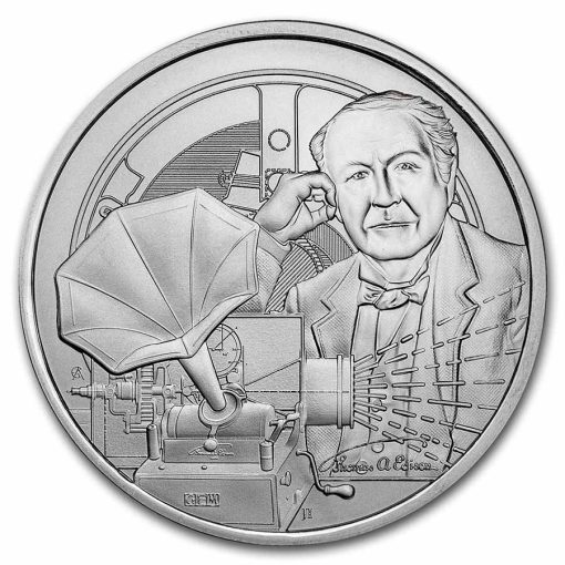 2023年 (新品) ニウエ「アイコン・トーマス・エジソン」純銀 1オンス 銀貨 NGC MS70 - 画像 (2)