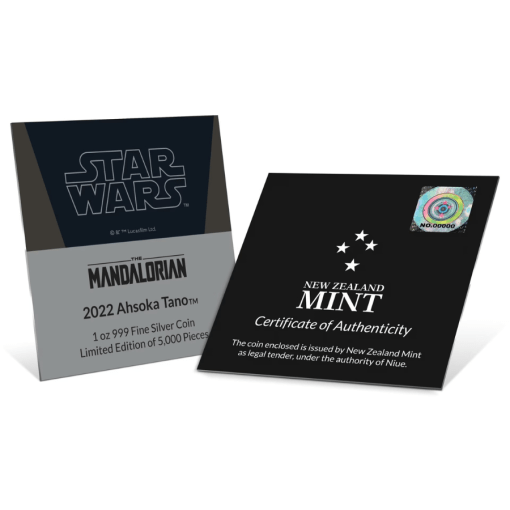 2022年 (新品) ニウエ「スターウオーズ・マンダロリアンクラシック・アソーカ・タノ」純銀 1オンス プルーフ 銀貨 - 画像 (7)