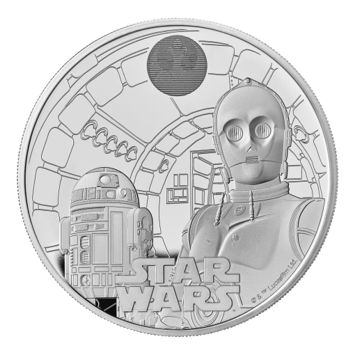2023年 (新品) イギリス「スターウォーズ・R2-D2とC-3PO」純銀 2オンス プルーフ 銀貨 - 画像 (3)