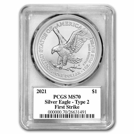 2021 (New) American Eagle Walking Liberty Silver 1 oz Coin PCGS MS70 (FirstStrike, Black Label)【Type 2】 - Image 2