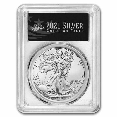 2021 (New) American Eagle Walking Liberty Silver 1 oz Coin PCGS MS70 (FirstStrike, Black Label)【Type 2】