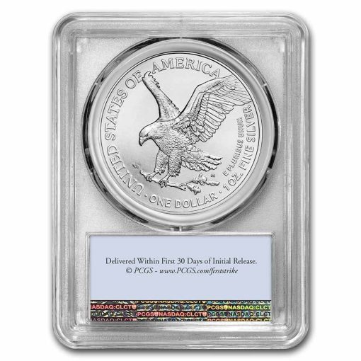 2021年 (新品) アメリカ「イーグル・ウオーキング リバティ」純銀 1オンス 銀貨 PCGS MS70 (ファーストストライク)【2型】 - 画像 (2)